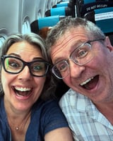 Rob and Jo on the plane