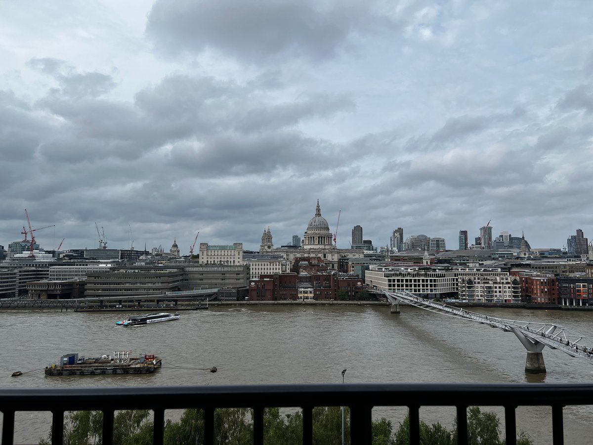 View of St. Pauls and the Millennium Bridge on the rightfrom the Tate